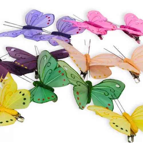  Lepke csipeszes színes - egy pöttyös 12db/doboz