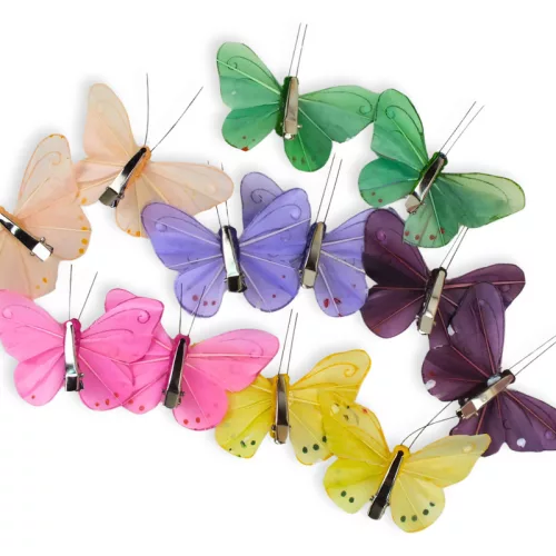  Lepke csipeszes színes - egy pöttyös 12db/doboz