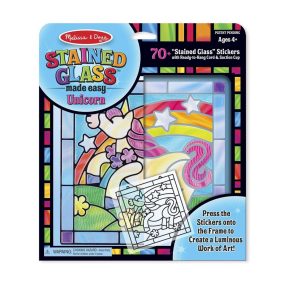   Melissa & Doug Kreatív játék, Ólomüveg képkészítő készlet, unikornis 6+ éveskortól