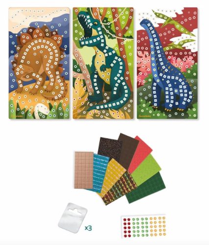 Sycomore Stick’n Fun kreatív készlet – Dinoszaurusz mozaikfestmények gyerekeknek, 5+ éves kortól 4