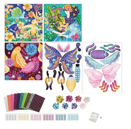 Sycomore Stick'n Fun kreatív készlet – Mozgó elemekkel díszített mozaikfestmények flitterekkel, Elvarázsolt kert, 5+ éves kortól 5