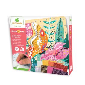   Sycomore Stick’n Fun kreatív készlet – Pillangós mozaikfestmények gyerekeknek, 5+ éves kortól 5