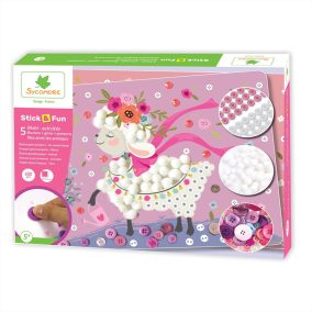   Sycomore Stick’n Fun kreatív készlet –  Bárány mozaikkép gyerekeknek, 5+ éves kortól 5