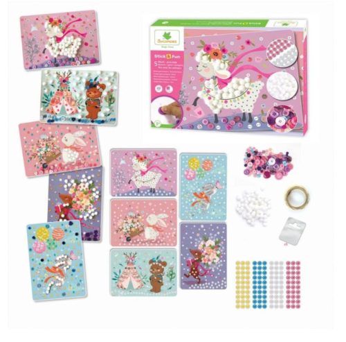 Sycomore Stick’n Fun kreatív készlet –  Bárány mozaikkép gyerekeknek, 5+ éves kortól 5