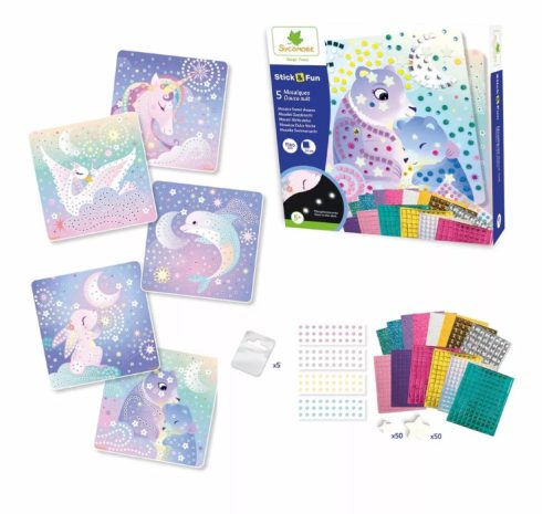 Sycomore Stick'n Fun kreatív készlet – „Édes éjszakák” mozaikfestmények gyerekeknek, 5 éves kortól 5