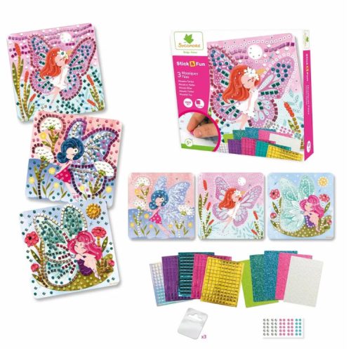 Sycomore Stick’n Fun kreatív készlet – Tündér mozaikfestmények gyerekeknek, 5 éves kortól 5