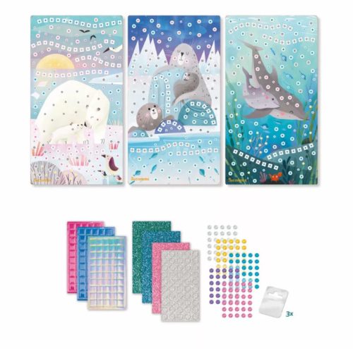 Sycomore Stick’n Fun kreatív készlet – Mozaikfestmények anya és bébi tengeri állatokkal 5 éves kortól gyermekeknek 5