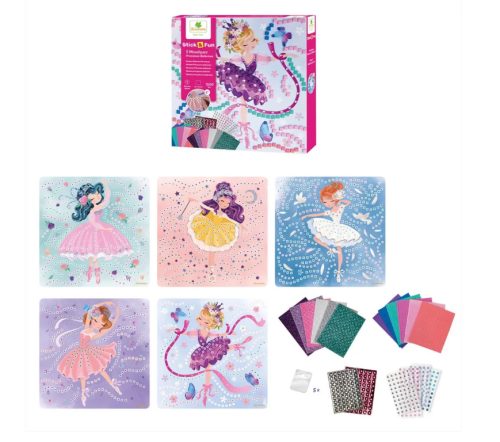 Sycomore Stick’n Fun kreatív készlet – Nagyméretű mozaikfestmény készlet hercegnőkkel és balerinákkal 4
