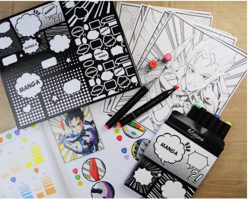 Sycomore Artissimo manga színezőkészlet fiú hősökkel 10