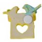   Dekoratív madárház figura szívvel – polirezin, 3,5 cm, romantikus dekoráció