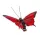 Dekoratív piros pillangó csipesszel – 7 cm, élénk dekoráció virágkompozíciókhoz