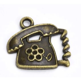 medál - telefon réz színű 1,6x1,8cm