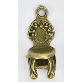 medál - díszes szék réz színű 08x2 cm