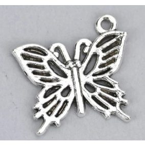 medál - ezüst pillangó 2 x 1,9 cm