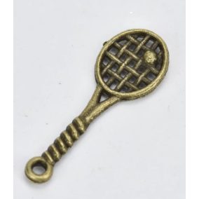 medál - réz színű teniszütő 0,9 x 2,8 cm