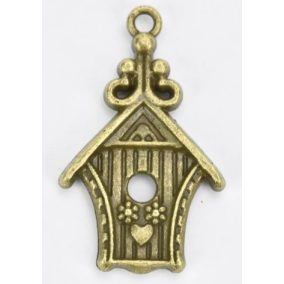 Medál - madáretető réz színű 1,8 x 2,9 cm
