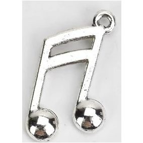 Medál - hangjegy ezüst színű 1,8 x 1,7 cm