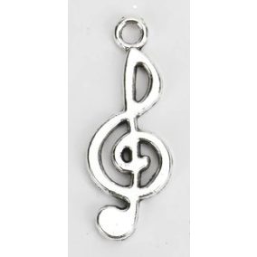 Medál - violinkulcs, ezüst színű, 1,5 x 1,8 cm