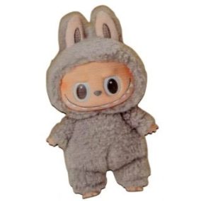 Nyomtatott dekorkarton - Labubu szürke 8,2cm 