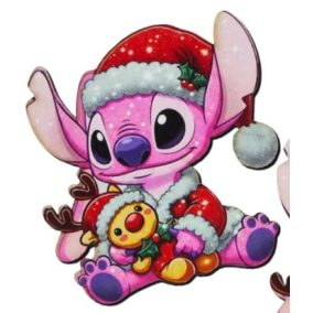   Nyomtatott dekorkarton - Angel (Stitch) karácsonyi figura 6x7 cm