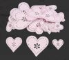 Fa virágdíszes szivek 30 db/ csomag