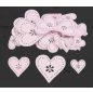 Fa virágdíszes szivek 30 db/ csomag