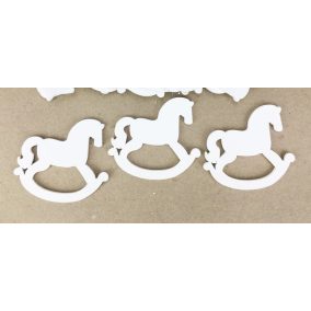 Fafigura – Fehér hintaló – 5 cm 3 db/csomag