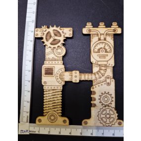   Dekoratív fa steampunk "H" betű – kb. 8,5 × 10 cm
