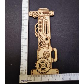   Dekoratív fa steampunk "I" betű – kb. 5 × 10 cm