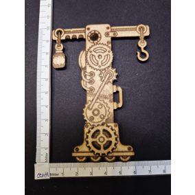   Dekoratív fa steampunk "T" betű – kb. 8,5 × 10 cm