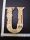 Dekoratív steampunk fa betű "U" – kb. 8,5 × 10 cm