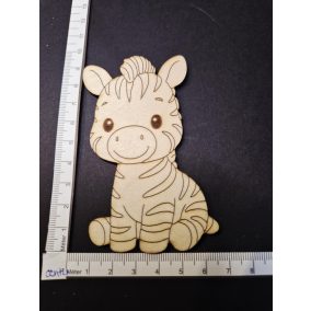   Dekoratív fa zebra figura – szafari dekoráció, 6,5 × 9,5 cm