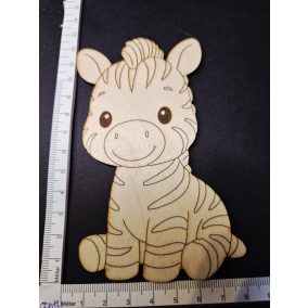 Dekoratív fa zebra figura – szafari állat, 8 × 13 cm