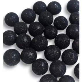 Fekete csillámos polisztirol golyók 1,4 cm 10db/csomag