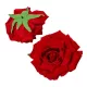 13 cm átmérőjű vörös bársonyrózsa – dekoratív művirág virágkötészethez és kreatív hobbihoz