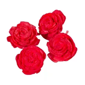  Ming boglárka piros virág 2 cm – dekoratív boglárka virágkötészethez és kézzel készített alkotásokhoz, 10 db/szett
