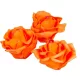 Narancssárga polihab rózsafej 6 cm – dekoratív művirág kézzel készítéshez, 3 db/csomag