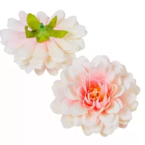   Fehér-barack színű szatén dáliafej 7,5 cm – Művirág finom dekorációkhoz