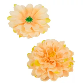   Barack színű szatén dáliafej 10 cm – Dekoratív művirág virágkötészethez