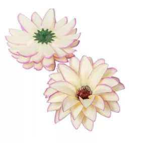   Krém-lila szatén dáliafej 12 cm – nagy művirág látványos dekorációhoz