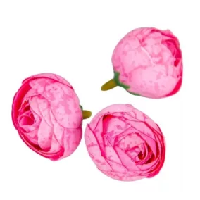   Rózsaszín selyem boglárkafej 3 cm – finom művirág kézzel készítéshez, 3 db/szett