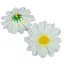   Fehér selyem margarétafej 7 cm 3db/csomag – művirág természetes dekorációhoz és virágdíszekhez