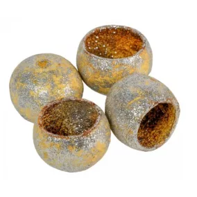   Ezüst csillámos Bell Cup 4–5 cm 5 db – fényes díszítőelem ünnepi dekorációhoz