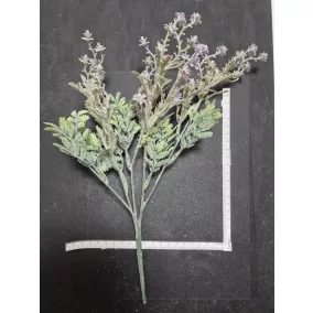   Többszínű díszág 25 cm – Rózsaszín, lila és zöld levelek művészi alkotásokhoz