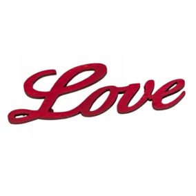   "LOVE" fa dekoráció piros 8 cm - kifejező elem romantikus dekorációkhoz és ajándékokhoz