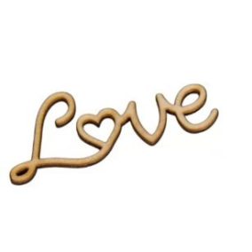   Natúr fa dekoráció "LOVE" 8 cm - rusztikus kiegészítő kézzel készített alkotásokhoz