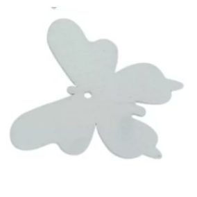   Fehér fa pillangó 7 cm – l dekoráció panelekhez és kreatív kompozíciókhoz