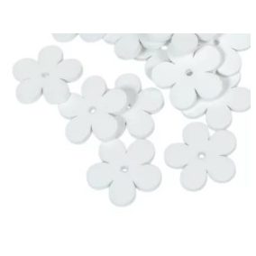   Dekoratív fehér fa virág 3 cm 3db/csomag- klasszikus kiegészítő kreatív hobbihoz