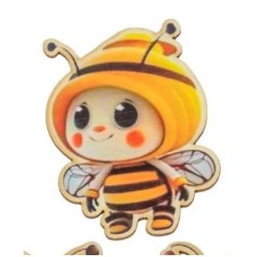 Dekoratív méhecske mintás kartonfigura 7,5 cm