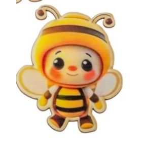 Dekoratív méhfigura nyomtatott kartonból, 7,5 cm